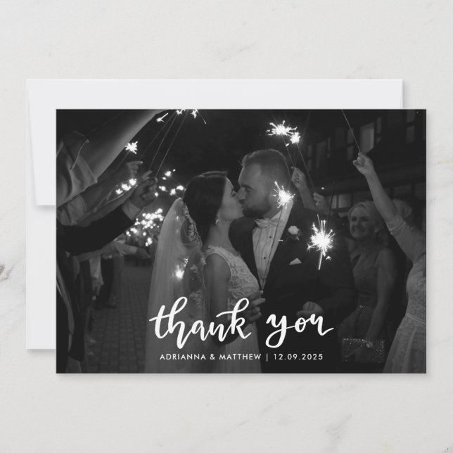 Modern Elegant Thank You Script Photo  (Front)
