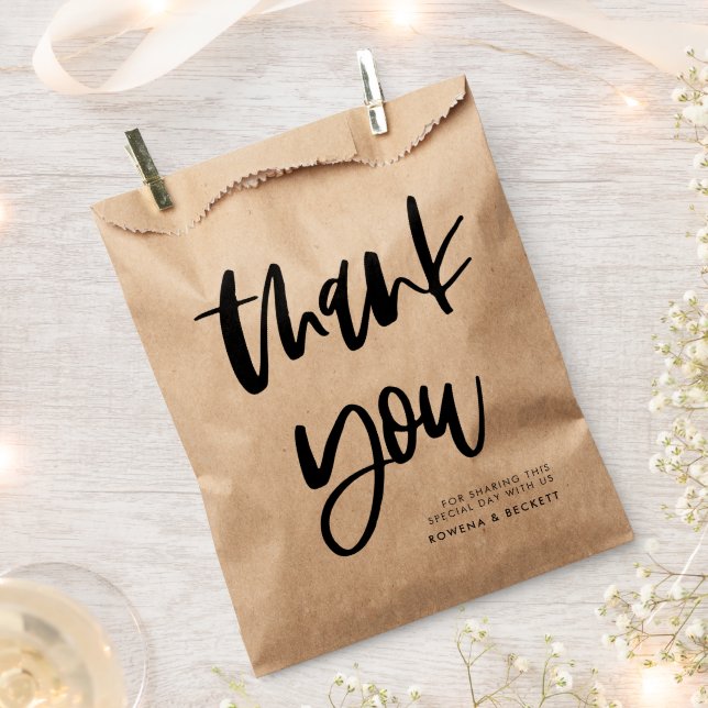 Modern elegant Thank you wedding Favour Bags (Clipped)