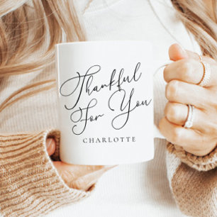 Modern Elegant Thankful For You Thanksgiving Coffee Mug