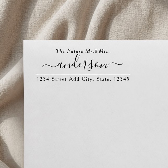 Modern Elegant The Future Mr. and Mrs. Wedding Self-inking Stamp (Creator Uploaded)