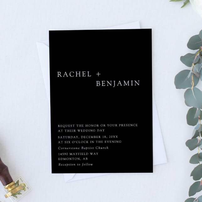 Modern Elegant Timeless Minimalist Black White  Invitation (Creator Uploaded)