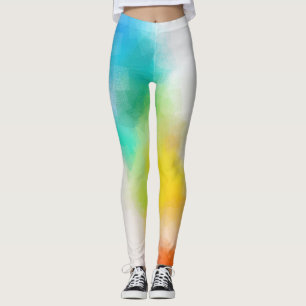 Modern Elegant Trendy Colourful Pink Red Blue Gree Leggings