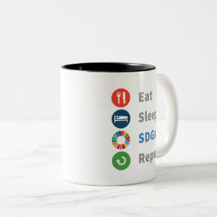 Modern Elegant Trendy Cute Global Goals 2030 Two-Tone Coffee Mug