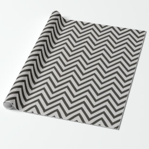 Modern, elegant, trendy grey, black chevron wrapping paper