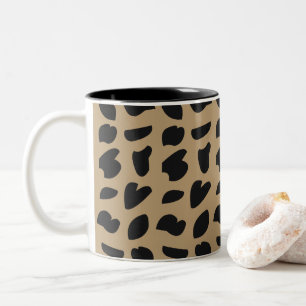 Modern Elegant Trendy Leopard Pattern  Two-Tone Coffee Mug