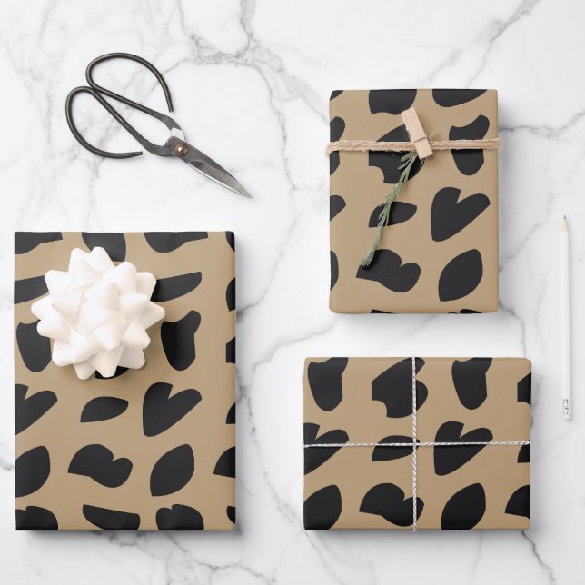 Modern Elegant Trendy Leopard Pattern  Wrapping Paper Sheet (Front)