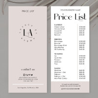 Modern Elegant Trendy Logo Business Price List