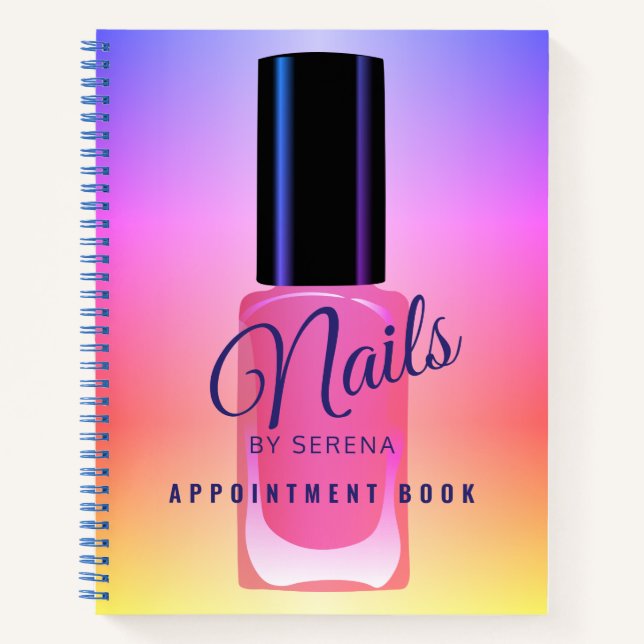 Modern elegant trendy nails salon appointment book (Front)