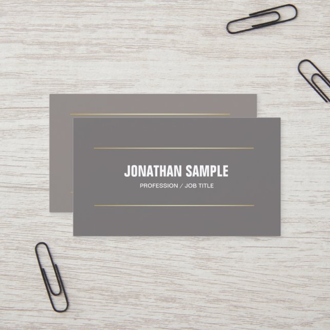 Modern Elegant Trendy Plain Silk Finish Luxury Business Card (Front/Back In Situ)