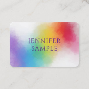 Modern Elegant Trendy Rainbow Colours Template Business Card