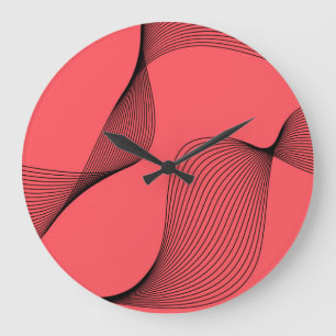 Modern, elegant, trendy, simple wavy illustration large clock