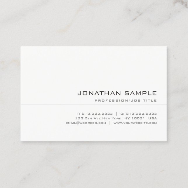 Modern Elegant Trendy Stylish Simple Professional Business Card (Front)