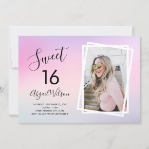 Modern elegant trendy sweet sixteen birthday party invitation