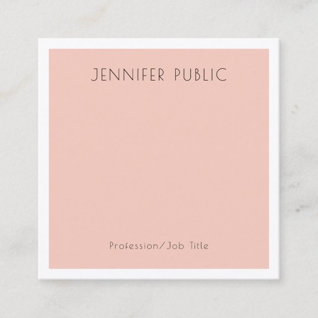 Modern Elegant Trendy Template Minimalist Design Square Business Card (Front)