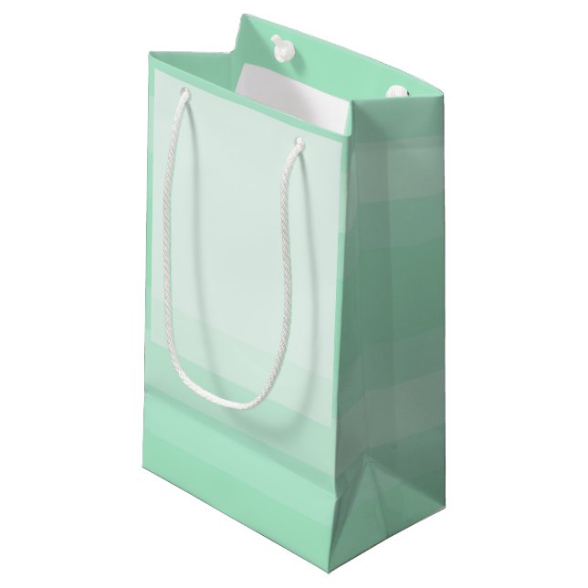 Modern Elegant Trendy Template Mint Green Colour Small Gift Bag (Front Angled)