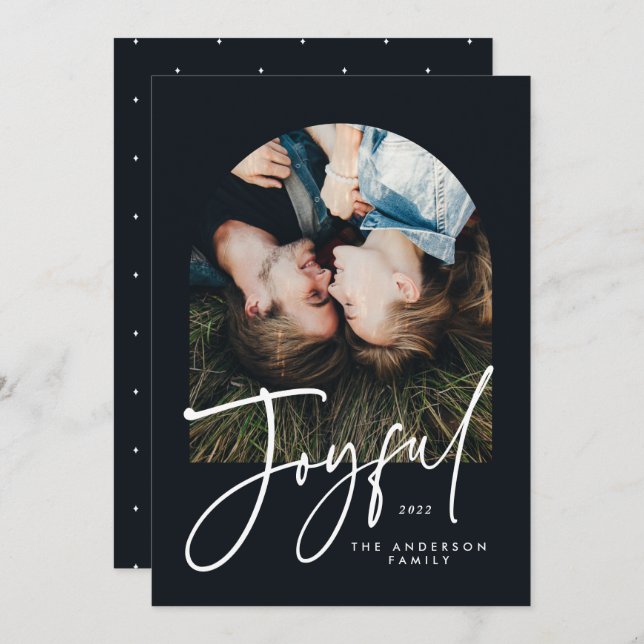 Modern elegant trendy typography black 1 photo (Front/Back)