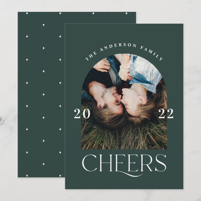 Modern elegant trendy typography green christmas (Front/Back)