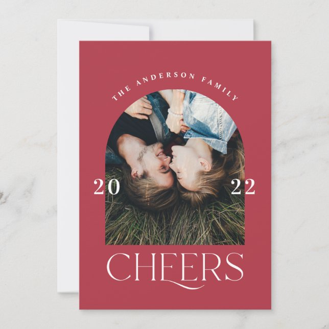 Modern elegant trendy typography red christmas (Front)