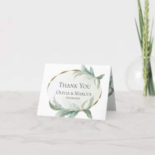 Modern Elegant Tropical Leaves Thank You Card