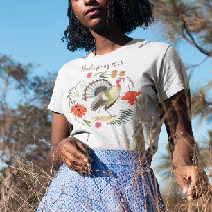 Modern Elegant Turkey Botanical T-Shirt