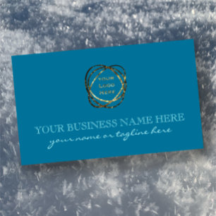 Modern Elegant Turquoise Custom Business Logo Card