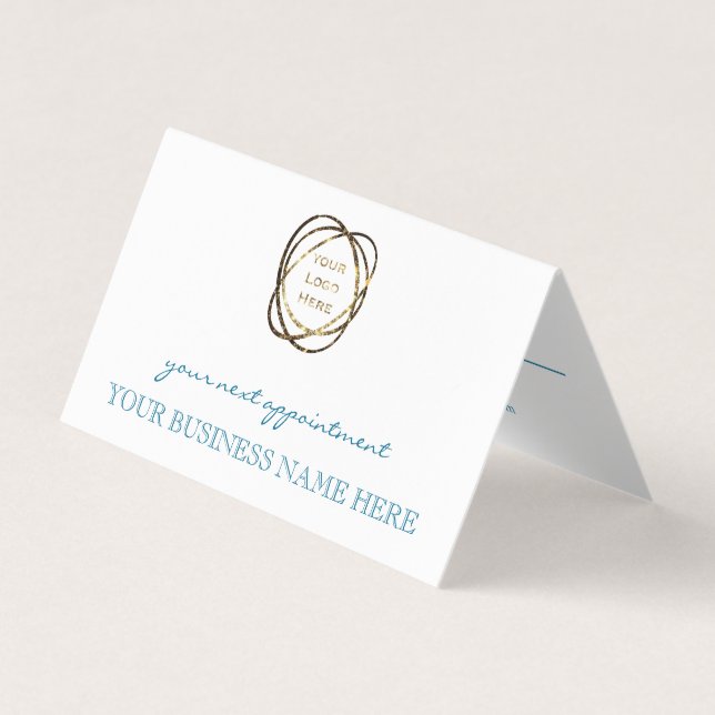 Modern Elegant Turquoise Custom Business Logo    Card (Front)