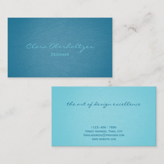 Modern Elegant Turquoise Teal Designer Stylist Business Card (Front/Back)