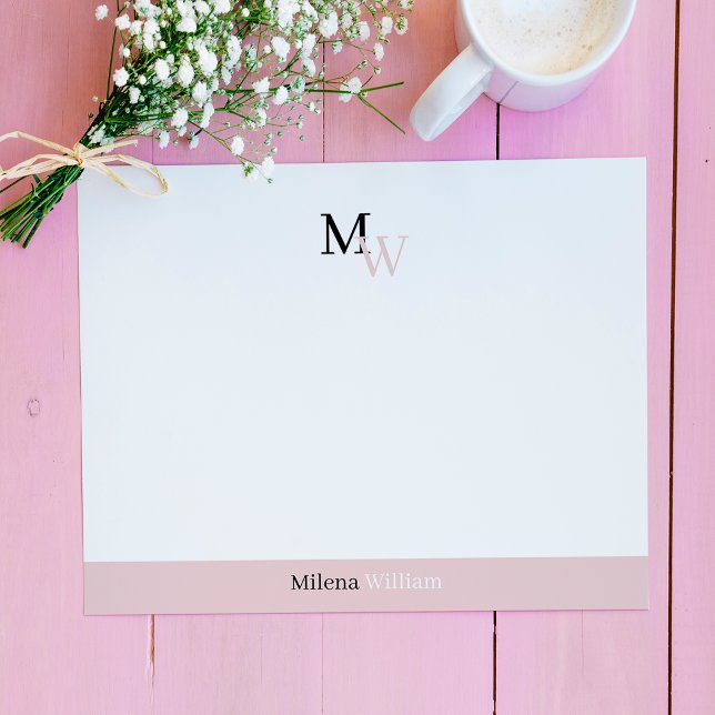 Modern Elegant Two Tone Monogrammed Card (Creator Uploaded)