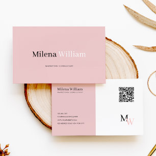 Modern Elegant Two Tone QR Code Business Card