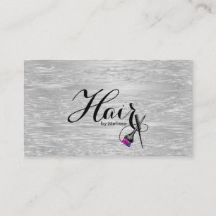 Modern Elegant Typography Hair By Name Faux Foil Business Card