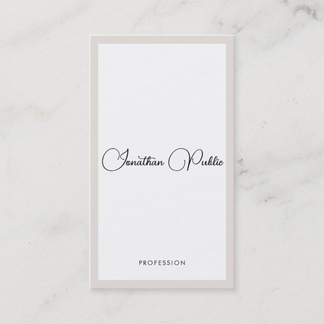 Modern Elegant Typography Minimalist Vertical Business Card (Front)