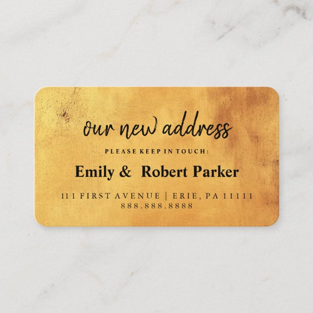 Modern Elegant Typography New Address Insert (Front)