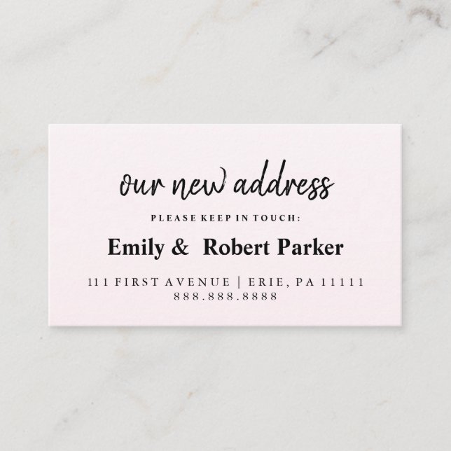 Modern Elegant Typography New Address Insert (Front)