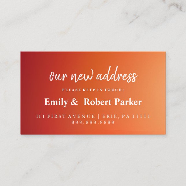 Modern Elegant Typography New Address Insert (Front)