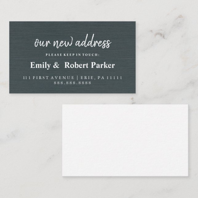 Modern Elegant Typography New Address Insert (Front/Back)