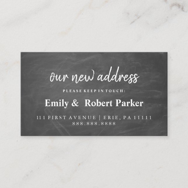 Modern Elegant Typography New Address Insert (Front)