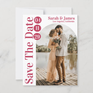 Modern Elegant Typography Photo Save the Date Inv Invitation