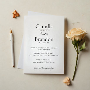 Modern Elegant Typography Photo Wedding Invitation