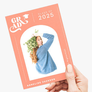 Modern elegant typography photo year graduate  announcement