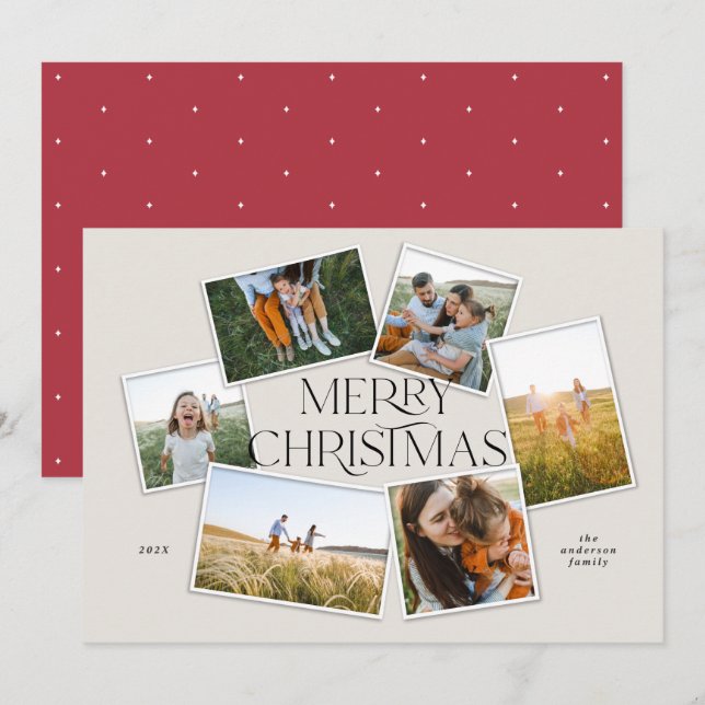 Modern elegant typography red joyful Christmas (Front/Back)