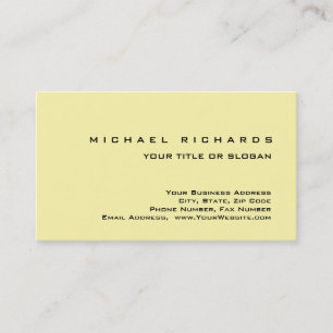 Modern Elegant Unique Plain Yellow Blue Business Card