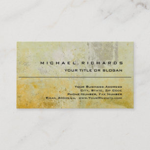 Modern Elegant Unique Plain Yellow Wall Mortar Business Card
