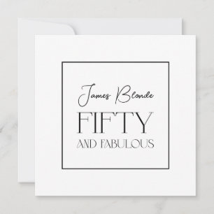 Modern Elegant Unisex Fiftieth Birthday Party Invitation