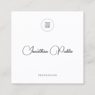 Modern Elegant Upload Company Logo Professional Square Business Card
