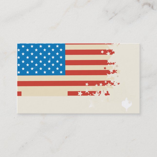 modern elegant US flag business card template (Front)