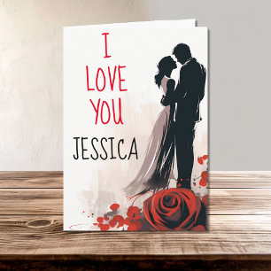 Modern Elegant Valentine I Love You Couple Card