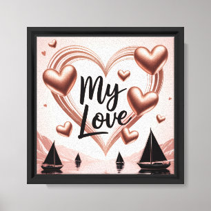 Modern Elegant Valentine’s Day Romantic Love Desig Canvas Print