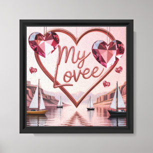Modern Elegant Valentine’s Day Romantic Love Desig Canvas Print