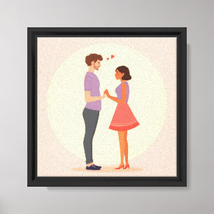 Modern Elegant Valentine’s Day Romantic Love Desig Canvas Print