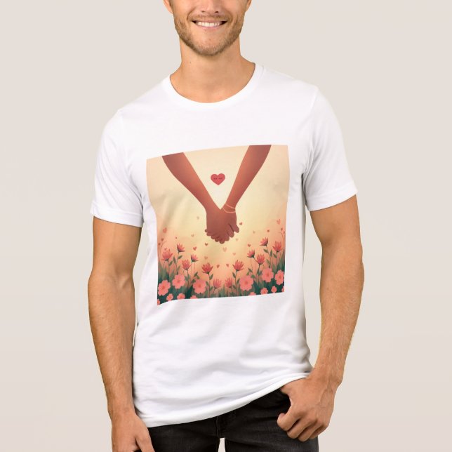 Modern Elegant Valentine’s Day Romantic Love Desig Tri-Blend Shirt (Front)